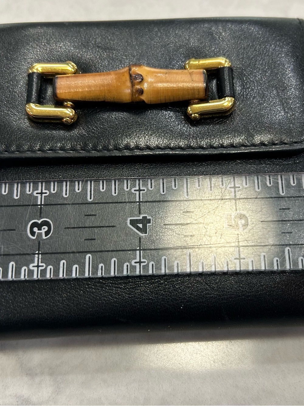 Vintage NEW GUCCI Bamboo Accent Compact Wallet - Picture 6 of 6